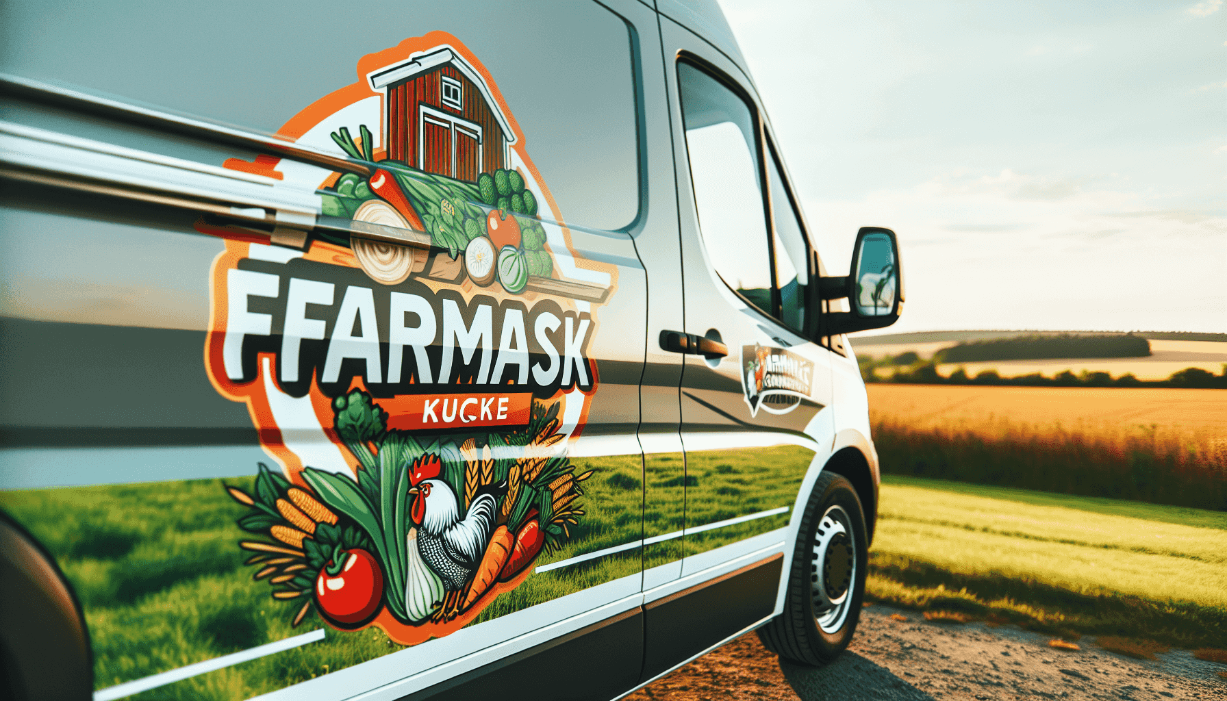 Dodávkový vůz s logem Farmářské Kuře